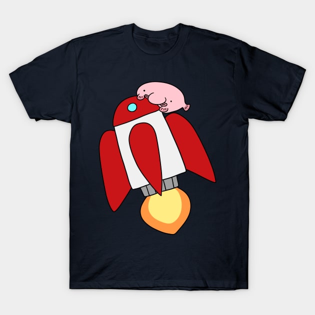 Rocket Ship Blobfish T-Shirt by saradaboru